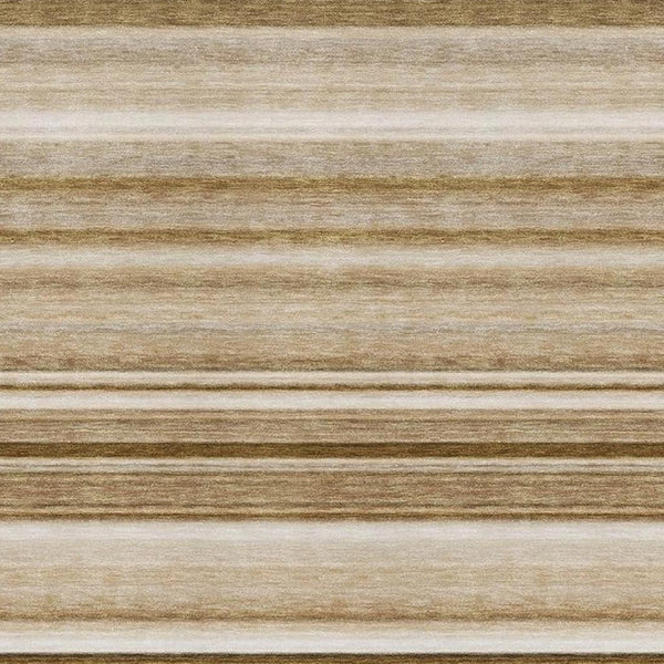HomeRoots 8' X 10' Chocolate & Ivory Striped Washable Rug - UV Protected, Stain Resistant for High-Traffic Areas 647702