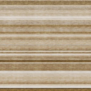 HomeRoots 9' X 12' Chocolate and Ivory Striped Washable Area Rug – Durable, Stylish, UV-Protected for Homes! 647703