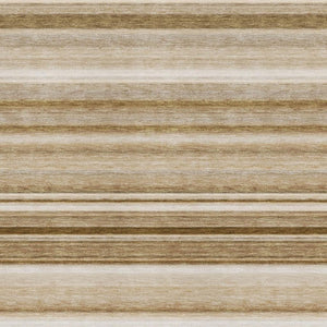 HomeRoots 10' X 14' Washable Chocolate & Ivory Striped Area Rug with UV Protection for Stylish Living Spaces 647704