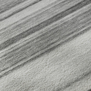 HomeRoots 5' X 8' Washable Gray and Ivory Striped Area Rug with UV Protection for High-Traffic Spaces 647706