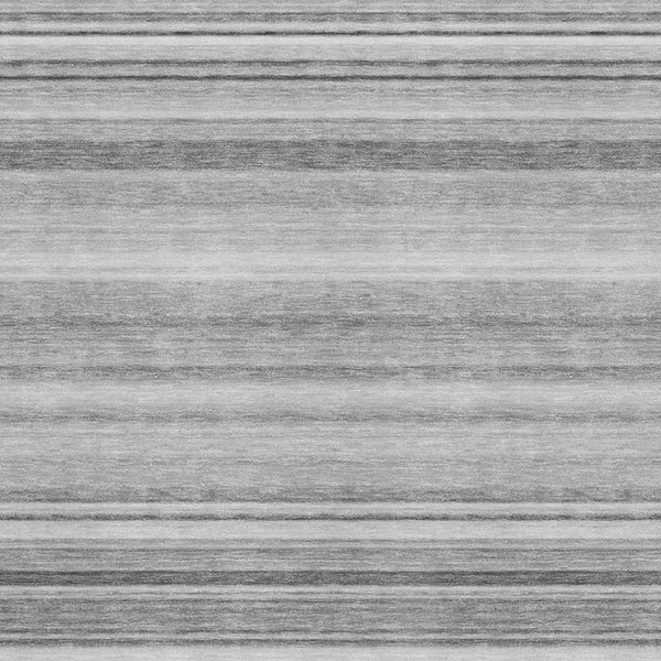 HomeRoots 9' X 12' Gray and Ivory Striped Washable Area Rug with UV Protection - Perfect for Busy Homes! 647709