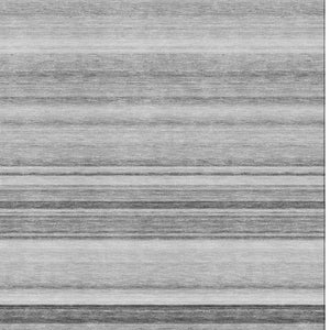 HomeRoots 10' X 14' Gray and Ivory Striped Washable Area Rug - Stylish, Durable, UV-Protected for Any Room! 647710