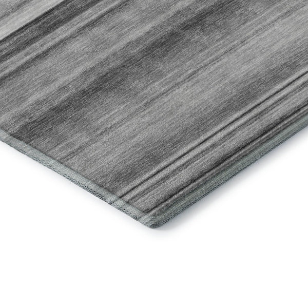 HomeRoots 10' X 14' Gray and Ivory Striped Washable Area Rug - Stylish, Durable, UV-Protected for Any Room! 647710