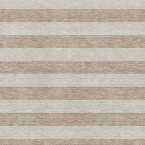 HomeRoots 5' x 8' Beige Taupe Striped Area Rug – Washable, UV Protected, Stain-Resistant for Family Homes 647718