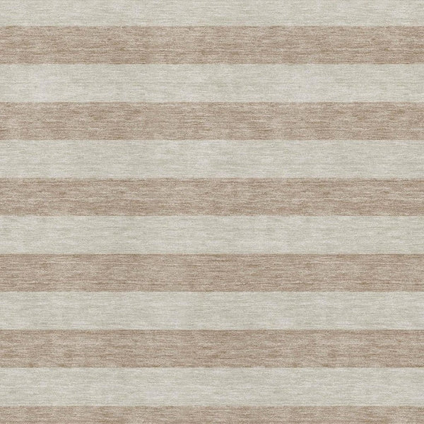 HomeRoots 5' x 8' Beige Taupe Striped Area Rug – Washable, UV Protected, Stain-Resistant for Family Homes 647718