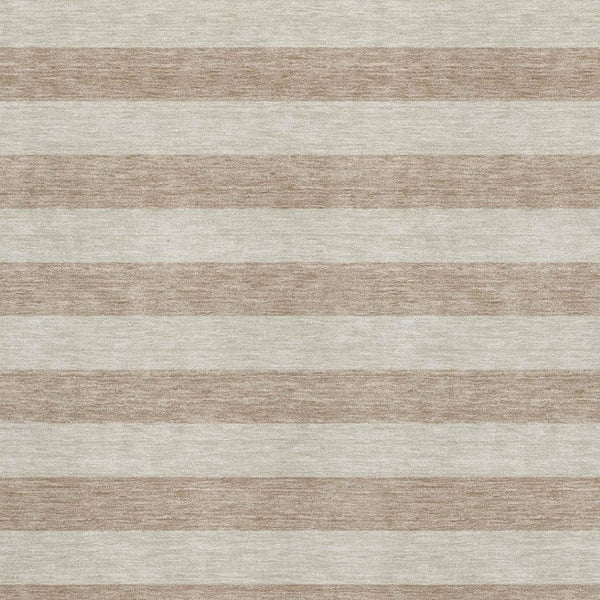 HomeRoots 9' X 12' Beige and Taupe Striped Washable Area Rug – Durable, UV Protected, Perfect for Family Spaces 647721
