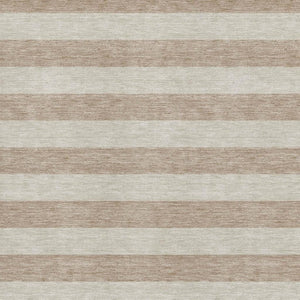 HomeRoots 9' X 12' Beige and Taupe Striped Washable Area Rug – Durable, UV Protected, Perfect for Family Spaces 647721