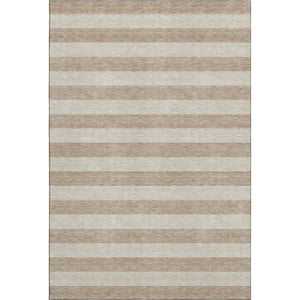HomeRoots 10' X 14' Washable Beige & Taupe Striped Area Rug with UV Protection for Stylish Living Spaces 647722