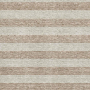 HomeRoots 10' X 14' Washable Beige & Taupe Striped Area Rug with UV Protection for Stylish Living Spaces 647722