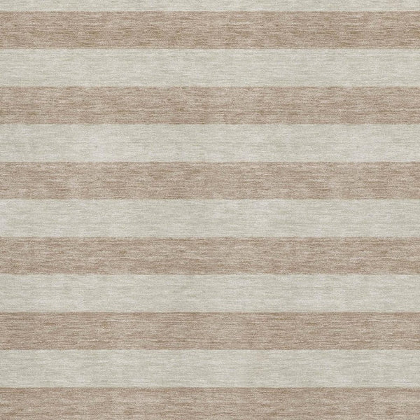 HomeRoots 10' X 14' Washable Beige & Taupe Striped Area Rug with UV Protection for Stylish Living Spaces 647722