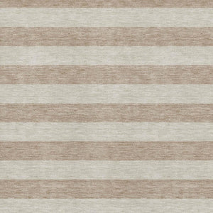 HomeRoots 10' X 14' Washable Beige & Taupe Striped Area Rug with UV Protection for Stylish Living Spaces 647722