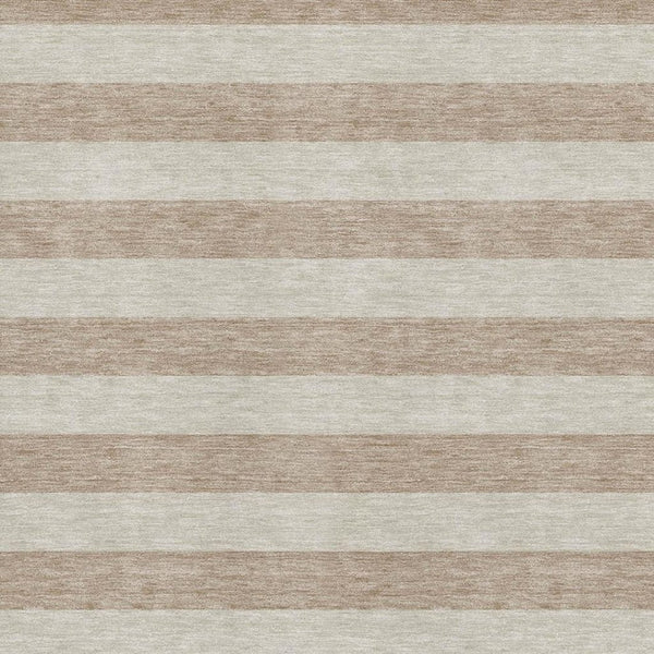 HomeRoots 10' X 14' Washable Beige & Taupe Striped Area Rug with UV Protection for Stylish Living Spaces 647722