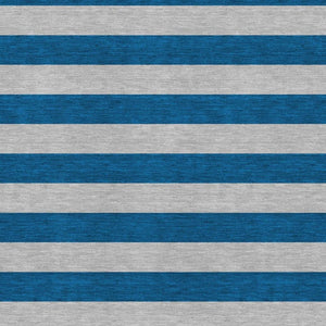 HomeRoots 8' X 10' Stylish Blue and Gray Striped Washable Area Rug with UV Protection for High-Traffic Spaces 647726