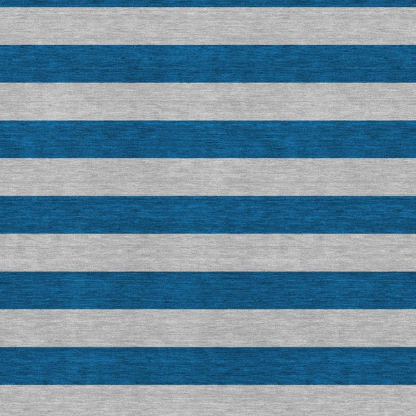 HomeRoots 8' X 10' Stylish Blue and Gray Striped Washable Area Rug with UV Protection for High-Traffic Spaces 647726