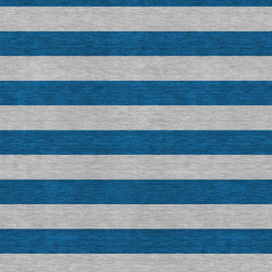 HomeRoots 9' X 12' Blue And Gray Striped Area Rug - Washable, UV-Protected, Stylish for Homes with Kids & Pets 647727