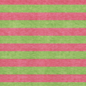HomeRoots 8' X 10' Striped Washable Area Rug in Blush & Green - Durable, UV-Protected & Perfect for Families! 647732