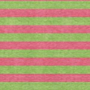 HomeRoots 9' X 12' Washable Blush & Green Striped Area Rug with UV Protection - Durable, Stylish, Easy Care! 647733