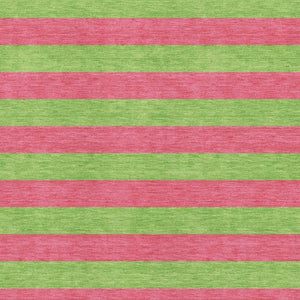 HomeRoots 10' X 14' Blush and Green Striped Washable Area Rug – Durable, Stain-Resistant with UV Protection! 647734
