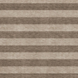 HomeRoots 5' X 8' Washable Coffee and Beige Striped Area Rug with UV Protection for Easy Care and Style 647736