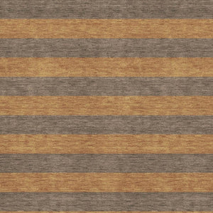 HomeRoots 10' Chocolate and Copper Striped Washable Area Rug - Durable, UV-Protected, Ideal for Family Spaces! 647746