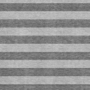 HomeRoots 10' Stylish Granite Gray and Ivory Striped Washable Area Rug with UV Protection for Active Homes 647752