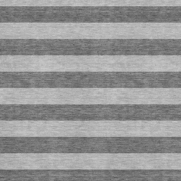 HomeRoots 10' Stylish Granite Gray and Ivory Striped Washable Area Rug with UV Protection for Active Homes 647752