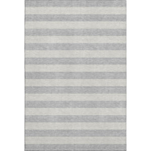 HomeRoots 5' X 8' Pewter and Gray Striped Area Rug - Washable, UV-Protected, Stylish & Stain-Resistant Décor Piece 647760
