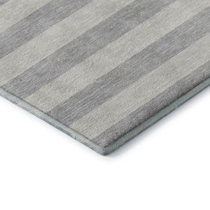HomeRoots 5' X 8' Pewter and Gray Striped Area Rug - Washable, UV-Protected, Stylish & Stain-Resistant Décor Piece 647760