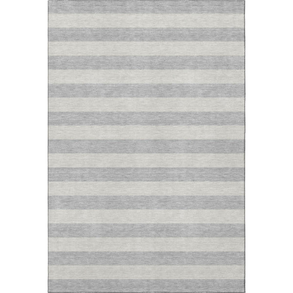 HomeRoots 5' X 8' Pewter and Gray Striped Area Rug - Washable, UV-Protected, Stylish & Stain-Resistant Décor Piece 647760
