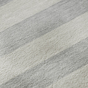 HomeRoots 8' X 10' Striped Pewter and Gray Washable Area Rug with UV Protection for High-Traffic Spaces 647762