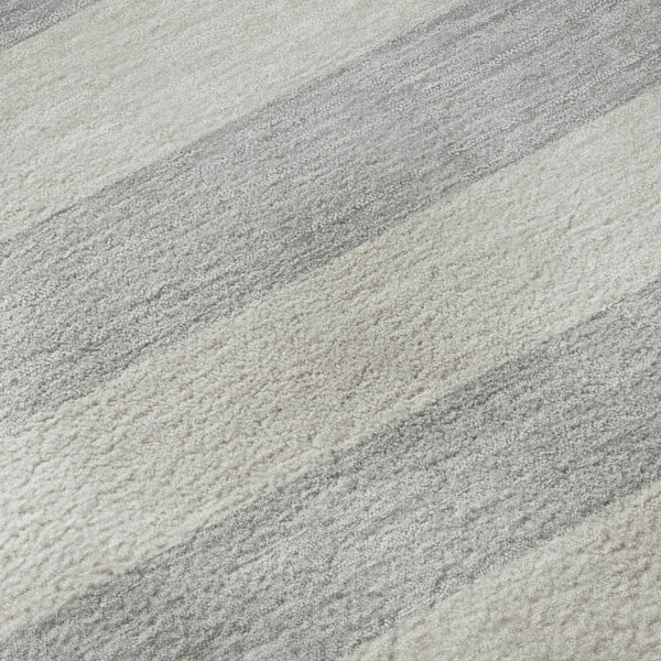 HomeRoots 8' X 10' Striped Pewter and Gray Washable Area Rug with UV Protection for High-Traffic Spaces 647762