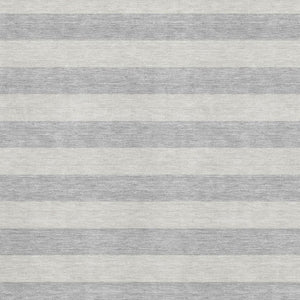 HomeRoots 9' X 12' Versatile Pewter and Gray Striped Washable Area Rug with Stain Resistance & UV Protection 647763