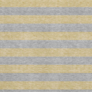 HomeRoots 5' X 8' Elegant Silver and Gold Striped Washable Area Rug with UV Protection for All Spaces 647766
