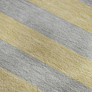HomeRoots 10' Silver and Gold Striped Washable Area Rug – Stylish, Durable, UV-Protected for Modern Spaces 647770
