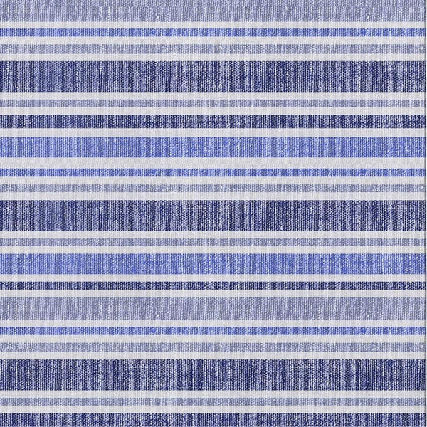 HomeRoots 5' X 8' Stylish Blue and Ivory Striped Washable Area Rug with UV Protection for Busy Homes 647784