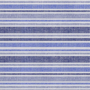 HomeRoots 10' X 14' Blue And Ivory Striped Washable Area Rug – Soft, Stain Resistant, UV Protected for Homes 647788