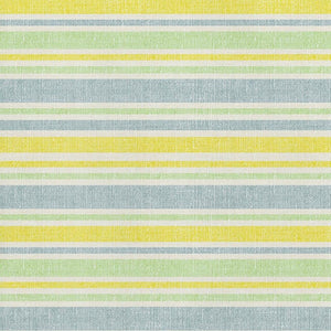 HomeRoots 5' X 8' Coastal Denim Blue & Yellow Striped Area Rug - Washable, UV Protected, Perfect for Homes! 647790