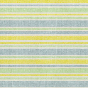 HomeRoots 10' Denim Blue & Yellow Striped Area Rug - Washable, Durable, UV-Protected for High-Traffic Spaces 647794