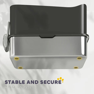 English Elm Cat Top Entry Enclosed Litter Box with Stainless Steel Tray and Anti-scatter Grooved Lid T3971P397355