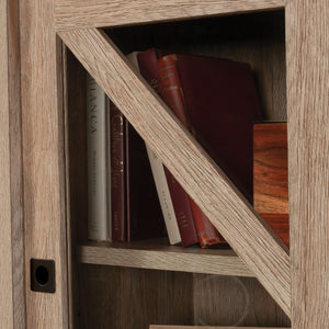 English Elm Library Hutch - Rustic Brown Finish With Space-Saving Design For Stylish Storage & Organization B356P402623