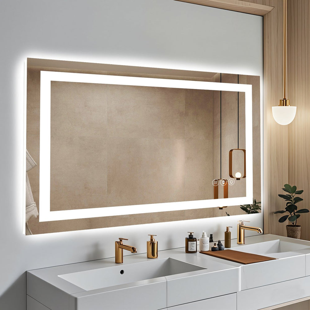 English Elm 40X24 Inch Frameless Led Bathroom Mirror - Smart Touch Control, Anti-Fog, Durable & Energy-Efficient! T3757P346969