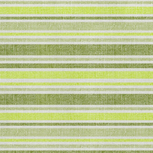 HomeRoots 10' X 14' Fern Green & Ivory Striped Washable Area Rug – Stain Resistant, UV Protected & Stylish 647800