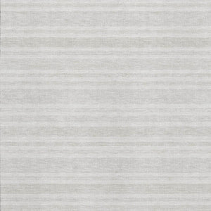 HomeRoots 5' X 8' Ivory and Gray Striped Washable Area Rug with UV Protection – Durable, Stylish, and Easy-Care! 647814