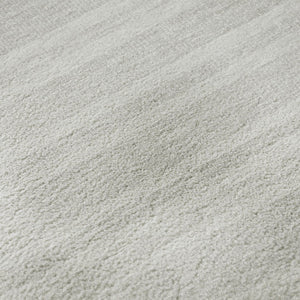 HomeRoots 8' Striped Washable Round Rug with UV Protection – Durable Ivory & Gray Design for Busy Homes 647815