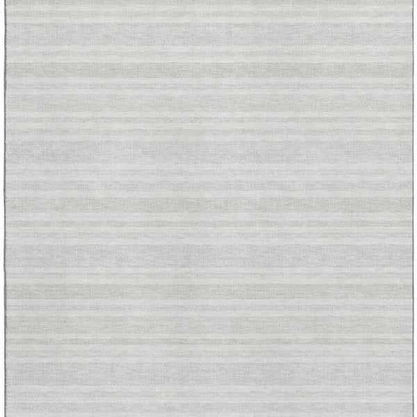 HomeRoots 8' X 10' Ivory And Gray Striped Washable Area Rug - UV Protected, Stain-Resistant for Every Space! 647816