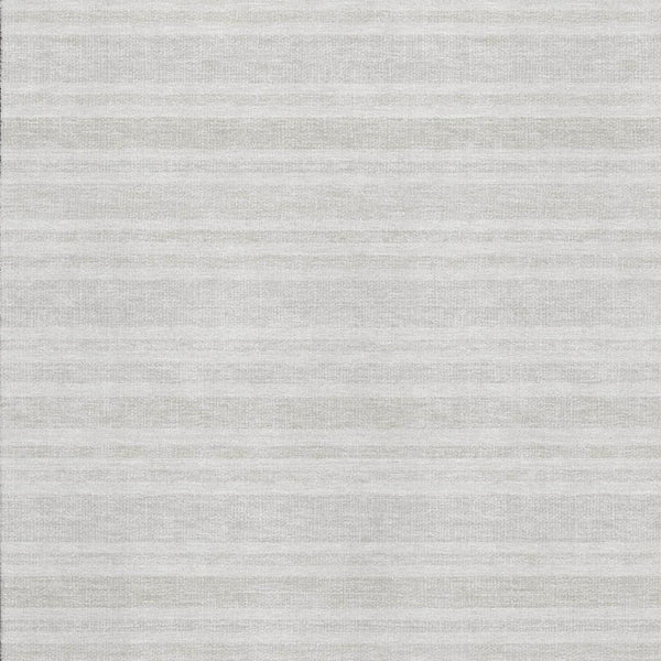 HomeRoots 9' X 12' Ivory and Gray Striped Washable Area Rug - Durable Design with UV Protection & Easy Care 647817