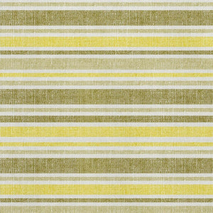 HomeRoots 10' X 14' Khaki & Gold Striped Area Rug - Durable, Washable, UV-Protected for Timeless Style & Comfort 647824