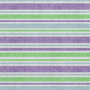 HomeRoots 8' X 10' Vibrant Lime Green & Purple Striped Washable Area Rug with UV Protection for Busy Homes 647828