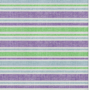 HomeRoots 10' X 14' Vibrant Lime Green & Purple Striped Washable Area Rug with UV Protection & Durability 647830