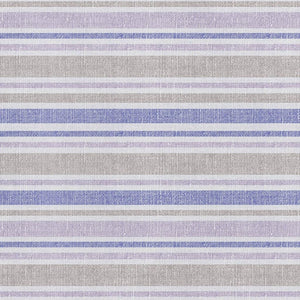 HomeRoots 10' X 14' Navy Blue & Lavender Striped Washable Area Rug with UV Protection for Stylish Spaces 647842